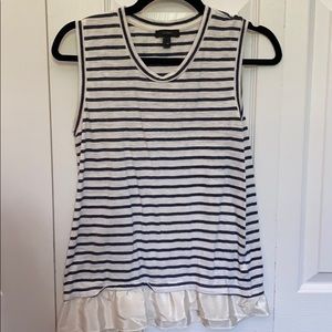 J. Crew striped peplum tank top
